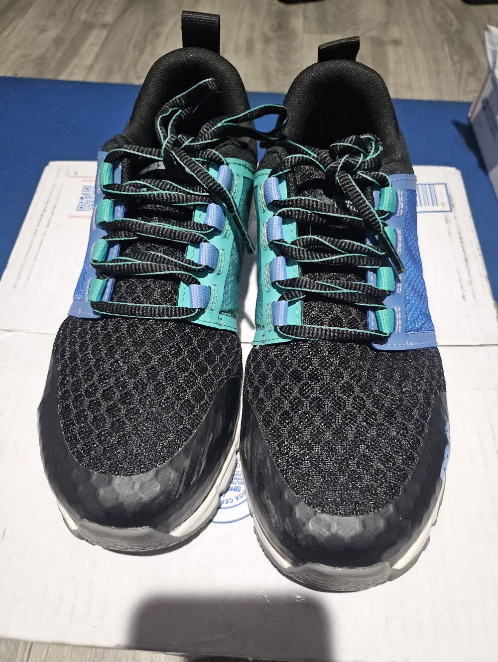 Timberland Black Work Shoe with Teal Logo Accent